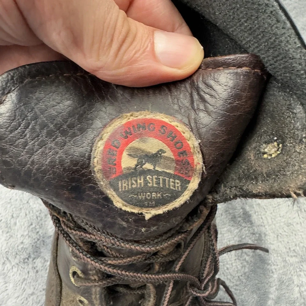 Red Wing Irish Setter Work Boots Mens 9.5 E2 Brown Leather Steel‎ Toe Lace Up